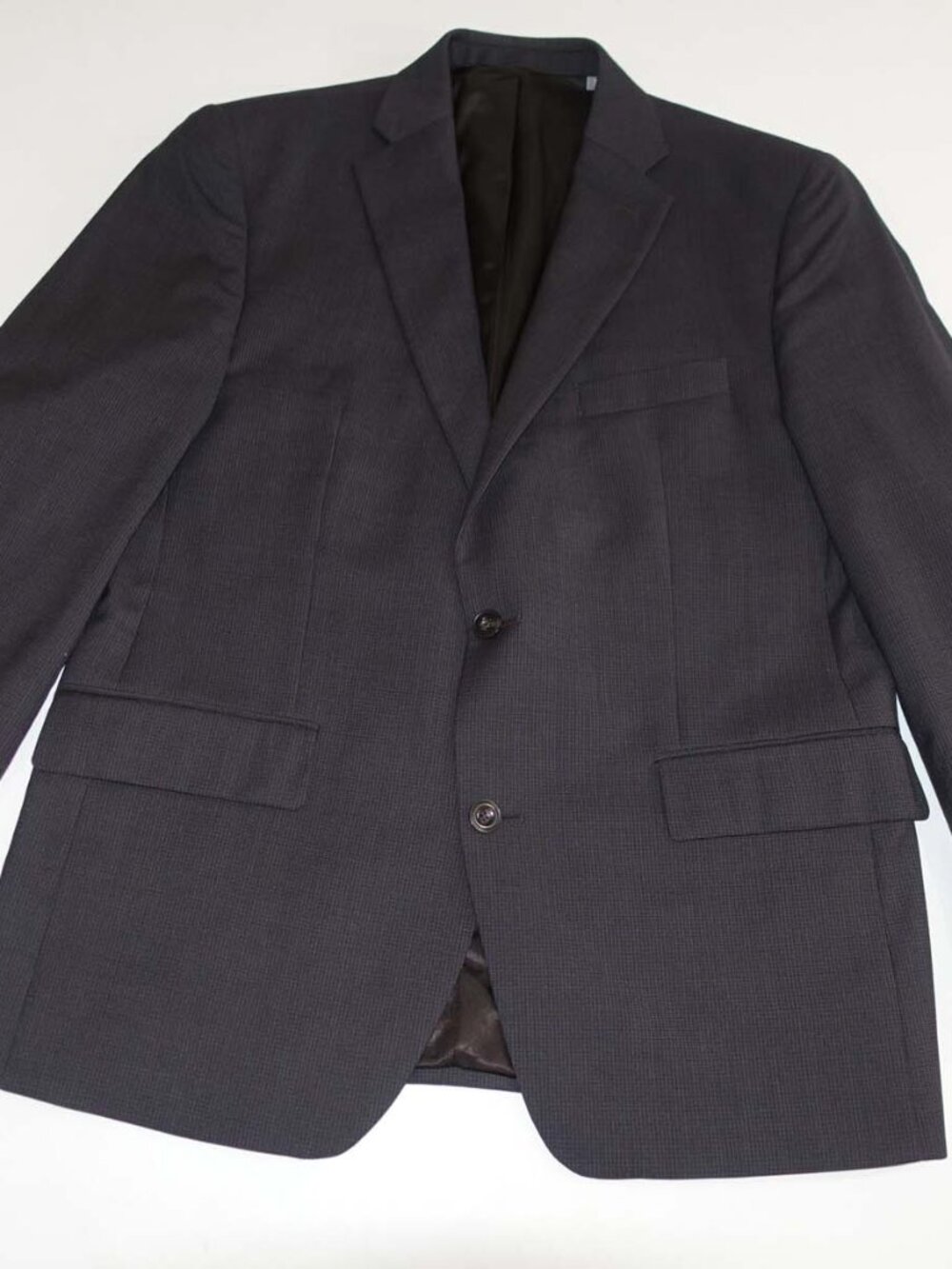 Michael Kors Men's Suit Jacket Size 42 Regular Navy Blue Brown 100% Wool Blazer